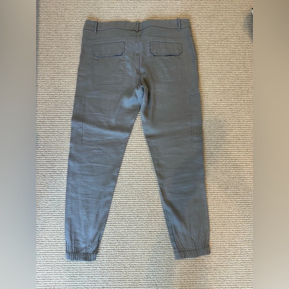 Vince Grey Linen Cargo Pants - Picture 2 of 5